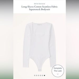 Abercrombie Long-Sleeve Cotton Seamless Fabric Squareneck Bodysuit